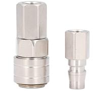 KANASI Coupleur d'air, raccords de tuyaux pneumatiques à connexion rapide en acier inoxydable plaqué à filetage mâle 1/4 pour fournitures industrielles et accessoires automobiles (Self-locking quick