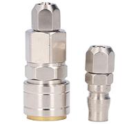 KANASI Coupleur d'air, raccords de tuyaux pneumatiques à connexion rapide en acier inoxydable plaqué à filetage mâle 1/4 pour fournitures industrielles et accessoires automobiles (Self-locking quick