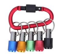 KANASI Porte-embout à tige hexagonale, barre d'extension à changement rapide avec 5 douilles de couleur pour les applications de tournevis et de perceuse (Red Carabiner)