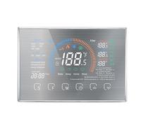 KANASI Thermostat Intelligent, pièce programmable à Commande Tactile pour Pompe à Chaleur avec écran LCD, Refroidissement et Chauffage, Mode Automatique, Noir (Argent brossé)