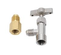 KANASI Vanne de robinet de canette auto-scellante, filetage en acier inoxydable et en laiton 1/4 po 1/2 po pour le chargement de réfrigérant ca automobile