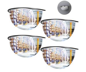 Kanayu Corner Mirror Blindspot for Wall Safety Security Acrylic Half Dome Mirror Convex Mirror Indoor for Ceiling Driveway Outdoor Hallway Warehouse Office Side View, 18"Diameter(4 Pieces)