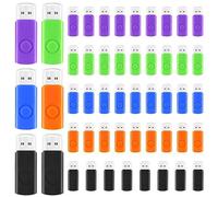 Kanayu Lot de 50 clés USB 2.0 de 2 Go - Petite clé USB portable à mémoire rapide pour ordinateur portable, tablette, PC, TV, voiture - Pour stockage et sauvegarde de données externes - 5 couleurs
