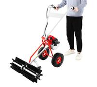 KANBCNG Balayeuse manuelle à essence 43 cm³ - 1,7 CV - Moteur à essence à 2 temps refroidi par air - Balai à feuilles - Balai à gazon - Balai moteur - Balai à gazon