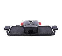 KANBCNG Marmite électrique 2 en 1 pour barbecue - 1100 W + 1100 W - Double contrôle Shabu - Réglage séparé de la température - Revêtement antiadhésif - Multifonction - Teppanyaki - Avec grill