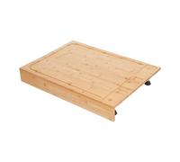 KANBCNG Plaque de recouvrement pour cuisinière, buffet, 1 pièce - En bambou - Avec rainures - Planche à découper - Planche de service - 75 x 54 x 10 cm - Pieds de support amovibles pour différentes