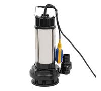 KANBCNG Pompe à eaux usées en acier inoxydable de 1500 W - Pompe submersible avec interrupteur à flotteur contrôlé - Hauteur de refoulement maximale : 22 m - Débit maximal : 36 m³ - Convient pour