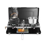 KANBCNG Réchaud à gaz Camping & Outdoor 3 feux 4,5 kW de camping Cuisinière à gaz portable Plaque de cuisson à gaz d'extérieur Réchaud à gaz pliable pour