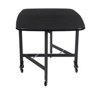 KANBCNG Table de cuisine pliante multifonctionnelle avec 6 roues universelles - Peu encombrante - Capacité de charge : 100 kg - Rectangulaire - 120 x 80 x 75 cm - Pour tavernes, salon, etc (noir)