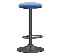 KANBUN - Beauty Swivel Barber Shop Barstool avec Un châssis de Jambe Noire, Chaise de Bar à Petit-déjeuner de Cuisine, réglable 65-80 cm (Couleur: Bleu)