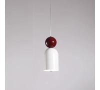 KANBUN Éclairage Suspendu élégant, plafonnier Suspendu de Style crème Moderne avec 3 Modes de Couleur, Peinture Rouge vin, Lustre Long pour Salle à Manger Rouge/Noir/Blanc