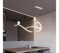 KANBUN Lampe à Suspension linéaire Moderne avec télécommande, Lustre à intensité Variable, Hauteur réglable, 48 W, plafonnier créatif pour Salon et Salle à Manger, Lampe à Suspension élégante pour