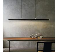 KANBUN Lampe à Suspension linéaire Moderne avec télécommande, Suspension réglable en Hauteur pour Table à Manger, Salle à Manger ou Bureau, Noir 48 W 120 cm