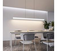 KANBUN Lampe à Suspension Moderne avec télécommande, Hauteur réglable, idéale pour Table à Manger, Salle à Manger, Bureau, Blanche (L80 cm/32 W)