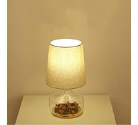 KANBUN Lampe de Lecture en Tissu Classique Art Verre Lampe de Table de Lampe Post-Moderne Retro Hotel Clubhouse Table Light Nouvelle Lampe de Bureau de Grange Chinoise/C