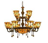 KANBUN Plafonnier Luminaire Suspendu de Plafond 12 Têtes Lustre Grand Lustre Queue de Phoenix Perles Colorées Style Gloire Lampe à Suspension en Cristal de Verre