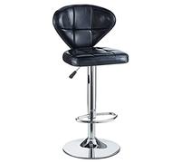 KANBUN Restro Swivel Bar Restaurant Barchaies Bar Chaise de Bar avec Un Dossier de Tampon éponge, Un Repose-Pieds et Un châssis pour Le comptoir du café à Manger (Couleur: Noir)