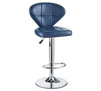 KANBUN Retro Swivel Bar Restaurant Barchaies Bar Chaise de Bar avec Un Dossier de Tampon éponge, Un Repose-Pieds et Un châssis pour Le comptoir du café à Manger (Couleur: Bleu)