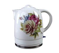 KANBUN Théière à eau sans fil avec bouilloire électrique en céramique, théière-rétro de 1,8 litre, eau 2350 W rapide pour le thé rapide présent