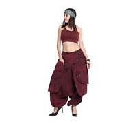 Kanchan Crafts Pantalon hippie - Pantalon bouffant - Style bohème - Pour l'été - Pour le yoga - Unisexe - Rouge - Large - X-Large