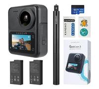 KanDao QooCam 3 caméra d’Action, Combo Voyage, 5.7K 62MP Photo 60fps Flawless 360 caméra vidéo, Double 1/1.55" capteurs Mieux pour caméra de Voyage de tir de Nuit, étanche, stabilisation