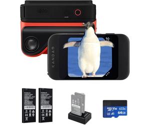 KanDao QooCam Ego - Caméra 3D intégrée avec visionneuse, vidéos 4K 60fps, Affichage stéréoscopique instantané, idéale pour Les Voyages, Les fêtes, Appareil VR, kit Noir.