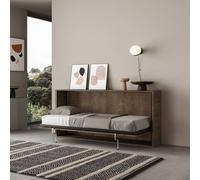 Kando lit simple horizontal Noce avec matelas