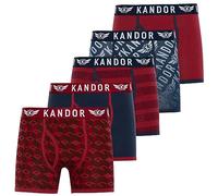 Kandor Boxer en Coton pour Homme - Lot de 5 sous-vêtements colorés, Noirs et colorés pour Homme, sous-vêtements Extensibles en Coton Doux, Boxers avec Taille élastique