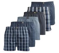 Kandor Lot de 6 boxers en coton tissé pour homme - Coupe ample - Sous-vêtements classiques à carreaux pour homme - Sous-vêtements confortables - Respirant, Nightling, L