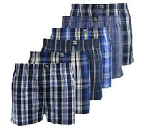 Kandor Lot de 6 boxers en coton tissé pour homme - Coupe ample - Sous-vêtements classiques à carreaux pour homme - Sous-vêtements confortables - Respirant, Daxhe, M