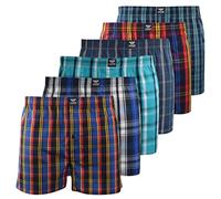 Kandor Lot de 6 boxers en coton tissé pour homme - Coupe ample - Sous-vêtements classiques à carreaux pour homme - Sous-vêtements confortables - Respirant, Hexster, XL