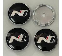 KAnduo 4 pièces Auto Cache-moyeux Cache Moyeux Compatible avec pour Hyundai N Line i30 i20 Sonata Accent Tucson Elantra Veloster 60mm,60mm-B