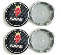 KanDuo 4 pièces Auto Cache-moyeux Cache Moyeux Compatible avec pour Saab 9 3 9 5 9-3 9-5 Saab 63mm,C
