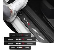 KAnduo 4 Pièces Fibre de Carbone Plinthes Protection Seuil de Porte de Voiture Compatible avec pour Nissan Nismo Emblem Juke Leaf Almera Patrol Y62 T32