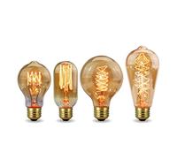KANDUO Ampoule rétro E27 220V 40W Ampoule A60 ST58 ST64 T10 T45 T185 G80 G95 Filament Ampoule Vintage Lampe à Spirale à Incandescence (Color : G80 Spiral, Size : 40 Watts)