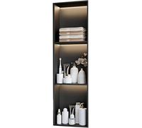 Kanduo Armoire de Niche Murale de Salle de Bain, Niche de Douche encastrée avec LED, for Salon Chambre à Coucher, Noir Mat(90x28x12.5cm)