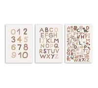 KAnduo Boho Animal Alphabet Affiche Éducative ABC Lettre Mur Art Toile Peinture Pépinière Imprimer Photos Bébé Filles Enfants Chambre Décor pas de cadre