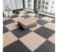 Kanduo Carreaux de Mousse de Verrouillage de 8 pièces, Tapis de Sol en Mousse en Peluche, Tapis de Puzzle Bricolage, Tapis de Verrouillage antidérapant Tapis Anti-Glisse(Apricot+Grey)