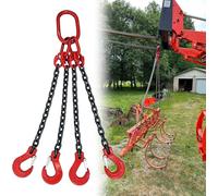 Kanduo Chaînes de levage robustes Élingue à chaîne à 4 pattes for manipuler de grosses charges, élingues à chaîne industrielles for le remorquage et la manutention de marchandises avec crochet(3m/9.8f