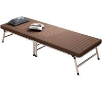 KanDuo Chaises Longues de Patio, fauteuils inclinables pliants, Lits de déjeuner Simples for Bureau, lit de Sieste for Adultes avec poulie Mobile(Brown)