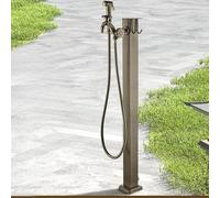 Kanduo colonne d'arrosage vertical Colonne d'eau extérieure en acier inoxydable, bouche d'incendie de jardin rétro for l'irrigation et le lavage voiture, distributeur vertical monté au sol(Black C)