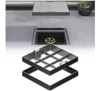 Kanduo Couvercle de Regard carré Couvercle de Fosse septique encastré en Acier Inoxydable Durable avec Base et poignées dissimulées - Couvercle de Regard Invisible et sécurisé(15.7x15.7x2in)