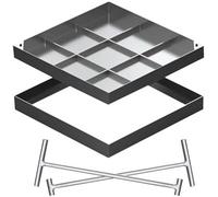 Kanduo Couvercle de Regard carré Couvercle de Regard de Fosse septique en Acier Inoxydable, Couvercle carré avec Crochets de Levage for allée et Parking extérieurs - Durable(700x700mm/27.6" x27.6)