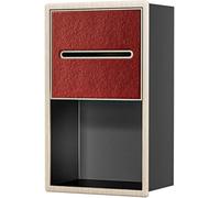 Kanduo Distributeur de Papier Toilette avec Niche Murale encastrée, Aucun carrelage requis for Le Rangement, Porte-Papier Toilette en Acier Inoxydable avec étagère(Gold Frame+Red)