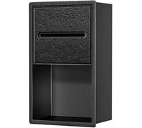 Kanduo Distributeur de Papier Toilette avec Niche Murale encastrée, Aucun carrelage requis for Le Rangement, Multicolore(Black Frame+Black)