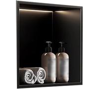 Kanduo Étagère de Niche de Douche, Niche de Douche en Acier Inoxydable, étagère encastrée avec lumière LED for Installation de Rangement de Salle de Bain