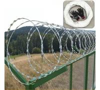 Kanduo Fil barbelé Grillage de jardin en acier inoxydable, bobine spiralée, résistant aux intempéries et à l'eau (10 m)