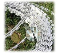 Kanduo Fil barbelé Grillage rasoir, clôture antivol, anti-escalade, filet double hélice haute densité (10 m)