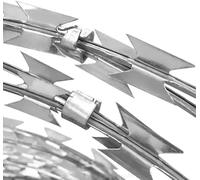 Kanduo Fil barbelé Rouleaux de fil barbelé en acier galvanisé for lames de rasoir, adaptés aux fermes, clôtures et jardins(70m)