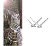 Kanduo Fil barbelé Support en V en treillis métallique for clôture, 1 paire de cages anti-roulis galvanisées à chaud, support en treillis métallique durable